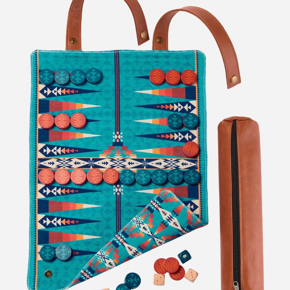 New Pendleton Backgammon Travel Roll-Up Game Camping Chief Joseph Blanket Gift - Picture 7 of 8